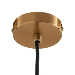 Lucande hengelampe Bidolo, messingfarget, glass, 15 cm, IP44