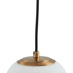 Lucande hengelampe Bidolo, messingfarget, glass, 15 cm, IP44