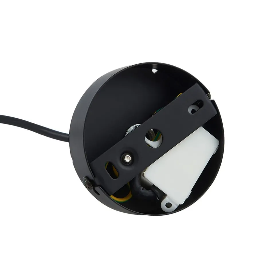 Lucande hengelampe Bidolo, svart, glass, Ø 15 cm, IP44