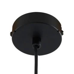 Lucande hengelampe Bidolo, svart, glass, Ø 15 cm, IP44