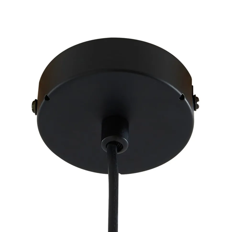 Lucande hengelampe Bidolo, svart, glass, Ø 15 cm, IP44