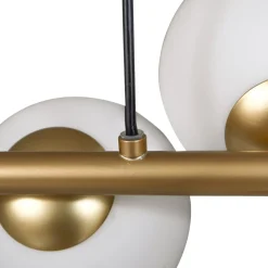 Lucande hengelampe Isandro, 95 cm, gull, hvit, 7 lyskilder, G9