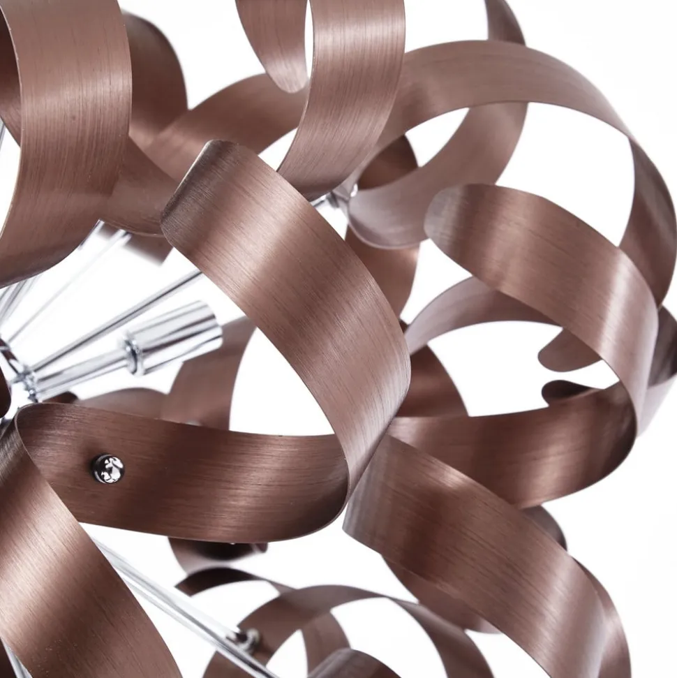 Lucande hengelampe Kaelor, Ø 60 cm, kobberfarget, aluminium