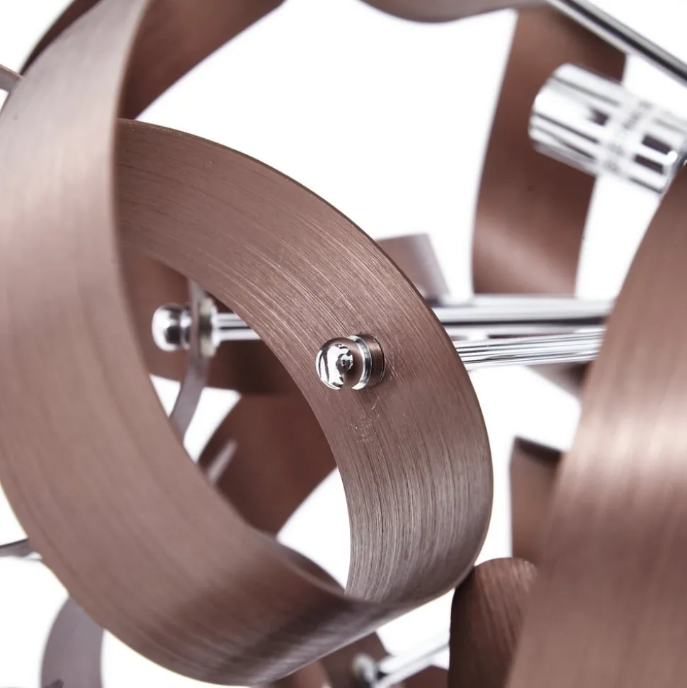 Lucande hengelampe Kaelor, Ø 60 cm, kobberfarget, aluminium