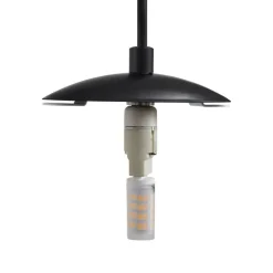 Lucande hengelampe Lunelle, hvit/svart, glass, 4 lyskilder, Ø 40cm