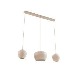 Lucande hengelampe Malisa, beige, 3 lyskilder, metall, 90 cm