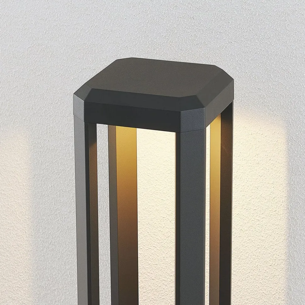Lucande LED-gatelampe Fery, antrasitt, metall, 80 cm, IP65