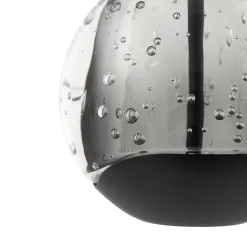 Lucande LED-hengelampe Hayley, svart, 9 lyskilder, glass