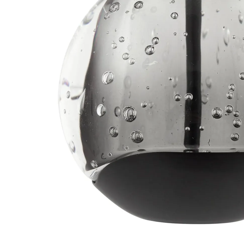 Lucande LED-hengelampe Hayley, svart, 9 lyskilder, glass