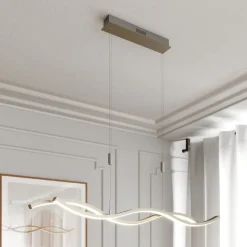 Lucande LED-hengelampe Mairia, sølv, høydejusterbar