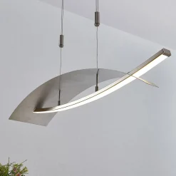 Lucande LED-hengelampe Marija, 91 cm, sølv, dimbar