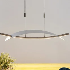 Lucande LED-hengelampe Marija, 91 cm, sølv, dimbar