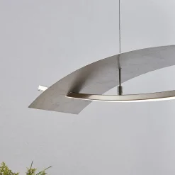 Lucande LED-hengelampe Marija, 91 cm, sølv, dimbar