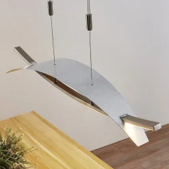 Lucande LED-hengelampe Marija, 91 cm, sølv, dimbar