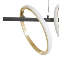 Lucande LED-pendel Madu, svart, metall, 92,5 cm lang