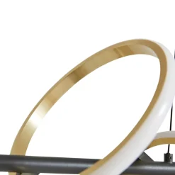 Lucande LED-pendel Madu, svart, metall, 92,5 cm lang