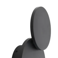 Lucande LED-vegglampe Elrik, svart, 20 cm høy, metall