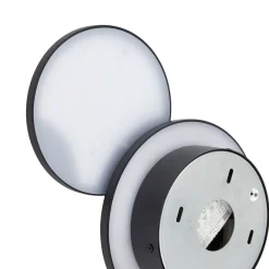 Lucande LED-vegglampe Elrik, svart, 20 cm høy, metall