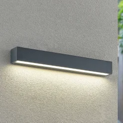 Lucande LED-vegglampe Lengo, 50 cm, antrasitt, ned, CCT
