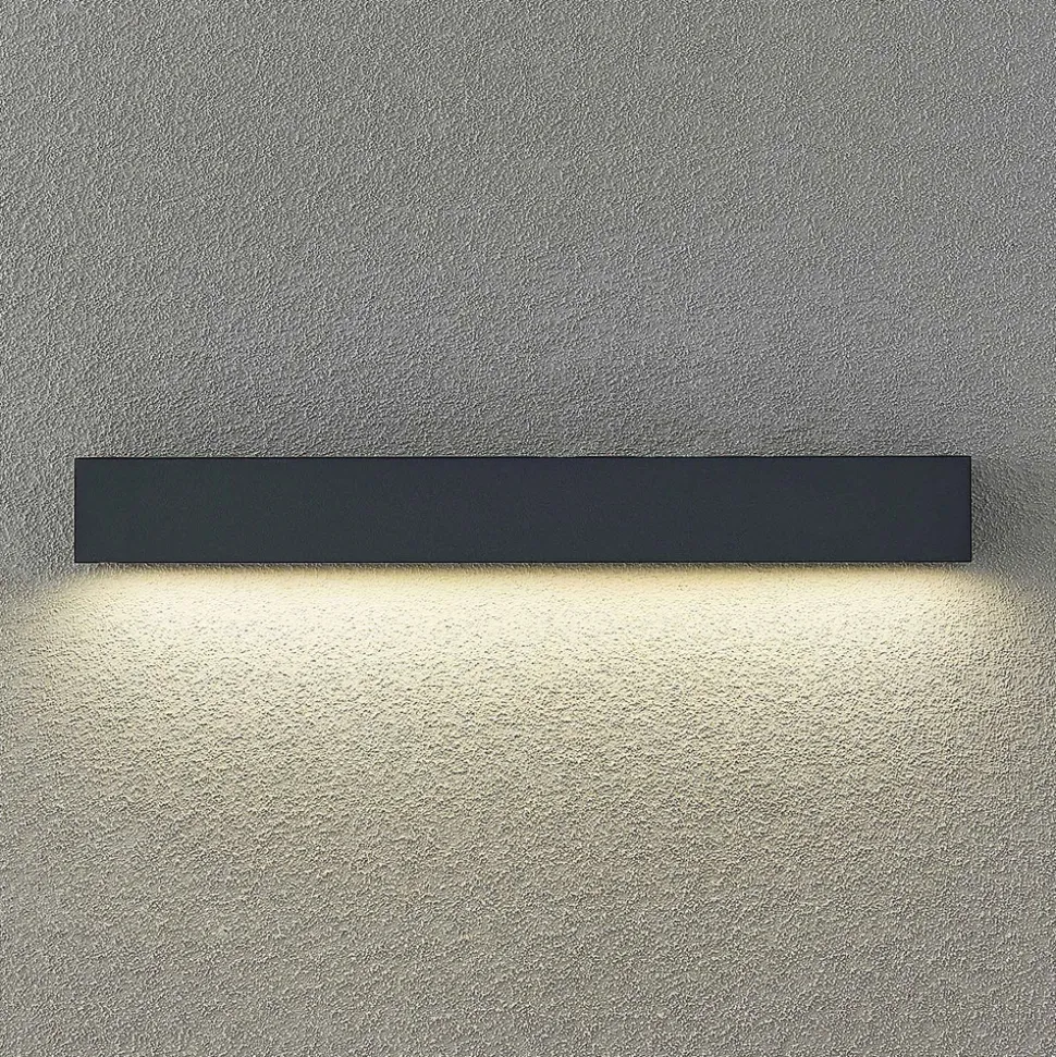 Lucande LED-vegglampe Lengo, 50 cm, antrasitt, ned, CCT