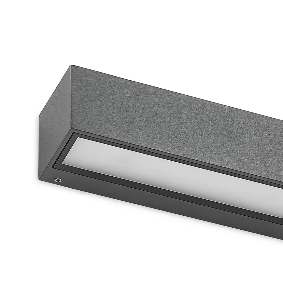 Lucande LED-vegglampe Lengo, 50 cm, antrasitt, ned, CCT