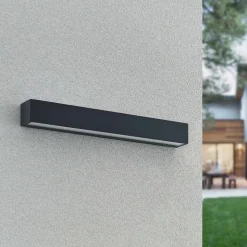 Lucande LED-vegglampe Lengo, 50 cm, antrasitt, opp/ned, CCT