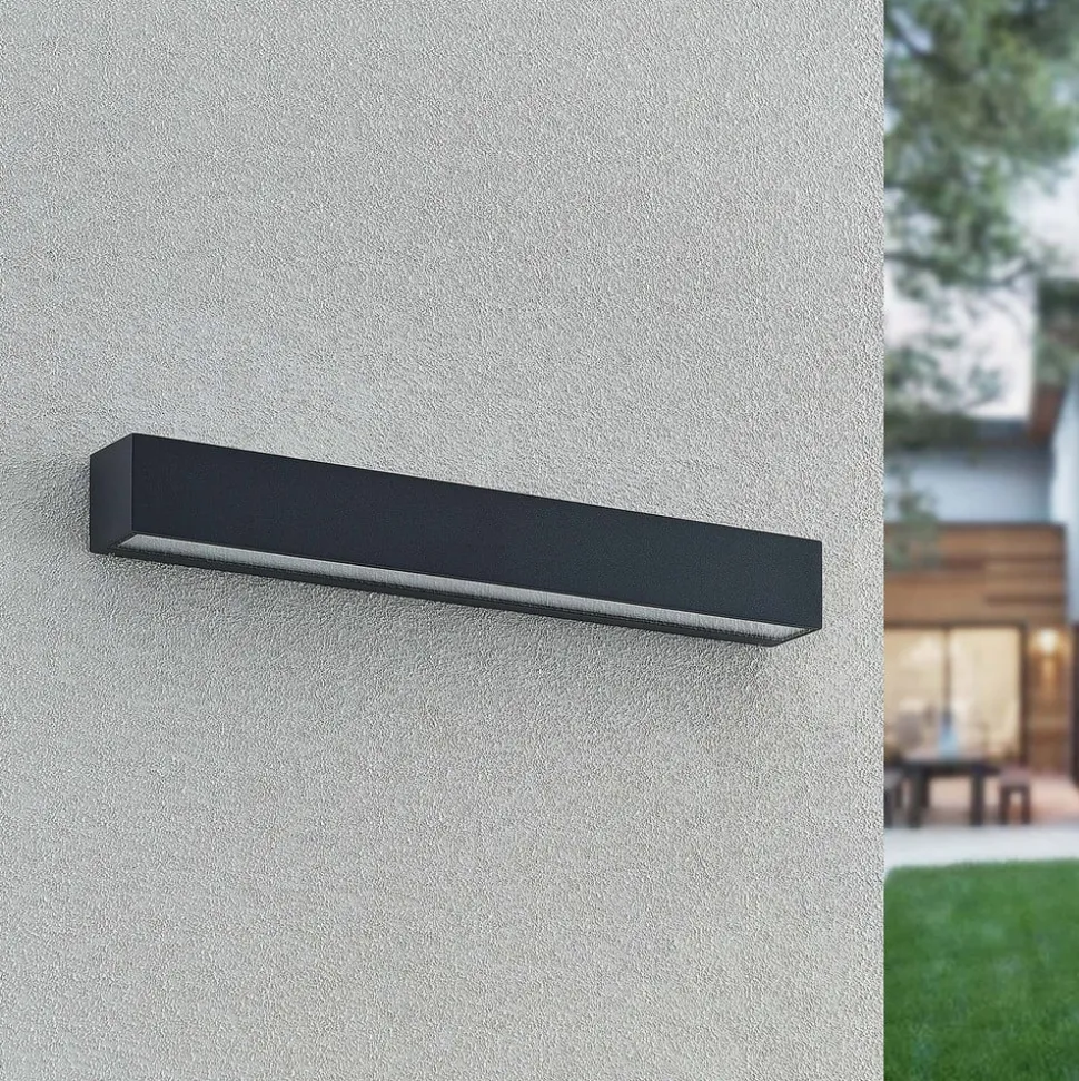 Lucande LED-vegglampe Lengo, 50 cm, antrasitt, opp/ned, CCT