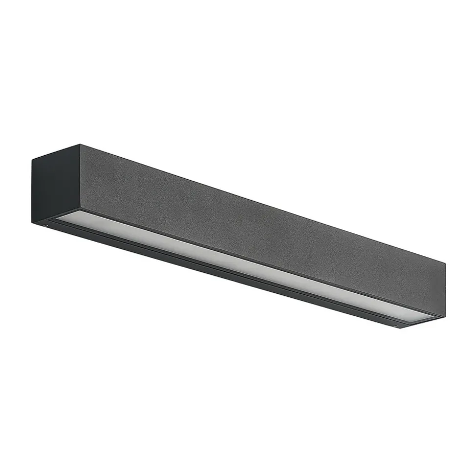 Lucande LED-vegglampe Lengo, 50 cm, antrasitt, opp/ned, CCT