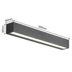 Lucande LED-vegglampe Lengo, 50 cm, antrasitt, opp/ned, CCT