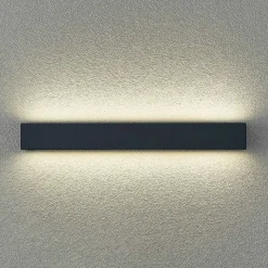 Lucande LED-vegglampe Lengo, 50 cm, antrasitt, opp/ned, CCT