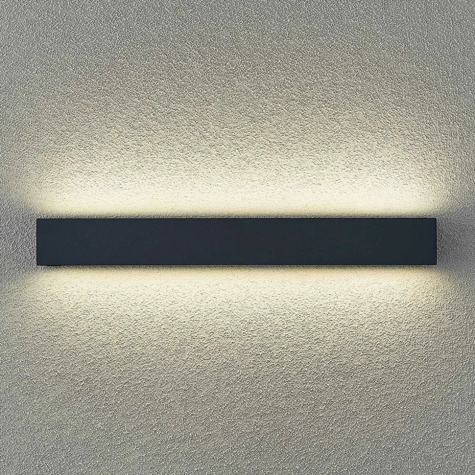 Lucande LED-vegglampe Lengo, 50 cm, antrasitt, opp/ned, CCT