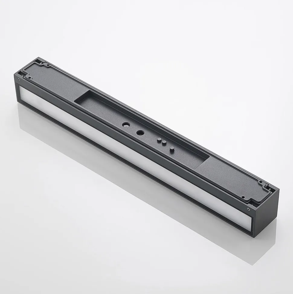 Lucande LED-vegglampe Lengo, 50 cm, antrasitt, opp/ned, CCT