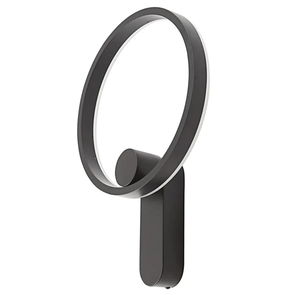 Lucande LED-vegglampe Yekta, indirekte, svart, dimbar