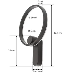 Lucande LED-vegglampe Yekta, indirekte, svart, dimbar