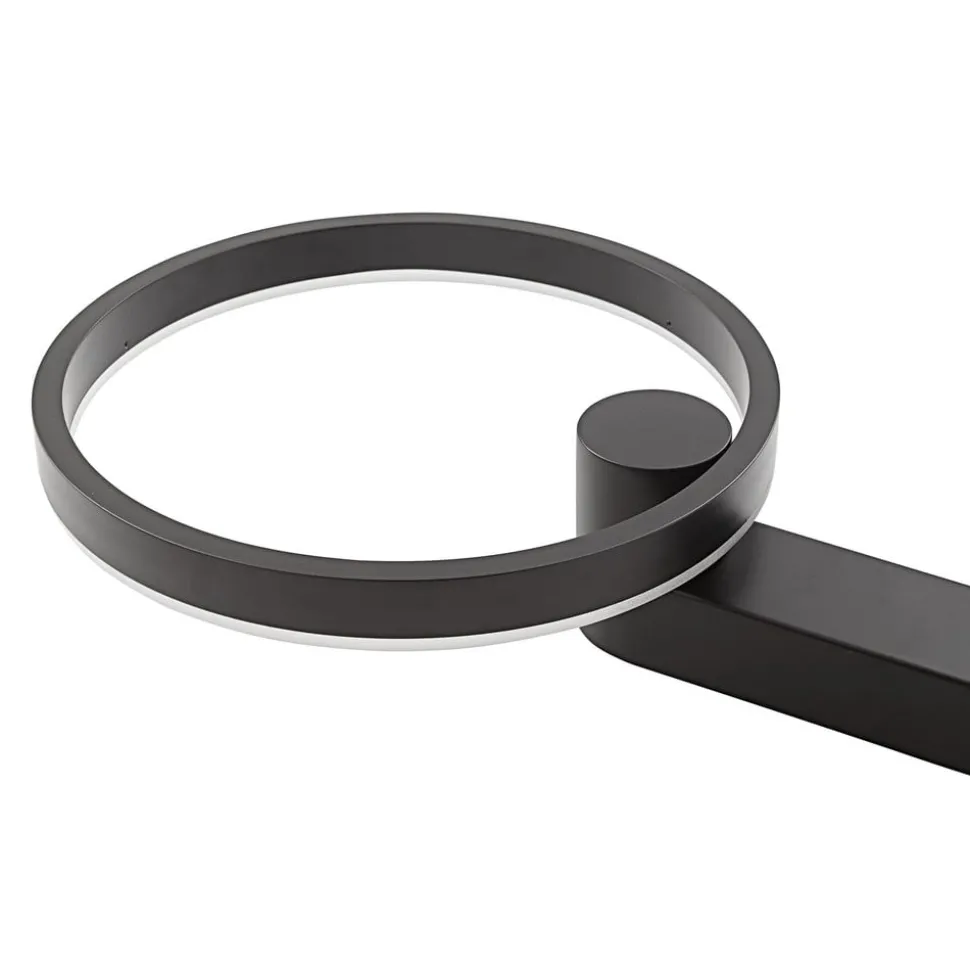 Lucande LED-vegglampe Yekta, indirekte, svart, dimbar