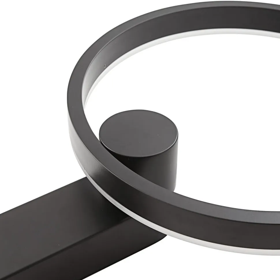 Lucande LED-vegglampe Yekta, indirekte, svart, dimbar