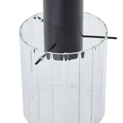 Lucande pendellampe Eirian, 90 cm, 3-lys, svart, glass