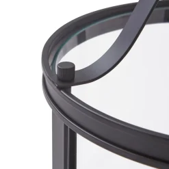 Lucande pendellampe Eryk, Ø 23 cm, svart, glass, 3-lys