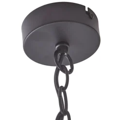 Lucande pendellampe Eryk, Ø 23 cm, svart, glass, 3-lys