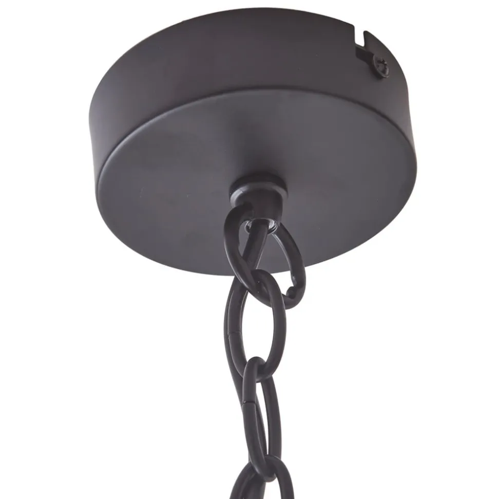 Lucande pendellampe Eryk, Ø 23 cm, svart, glass, 3-lys