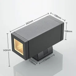Lucande Stani utendørs vegglampe, E27, 2 lyskilder