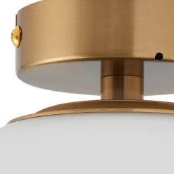 Lucande taklampe Bidolo, messingfarget, glass, 15 cm, IP44