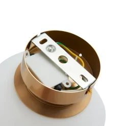 Lucande taklampe Bidolo, messingfarget, glass, 15 cm, IP44