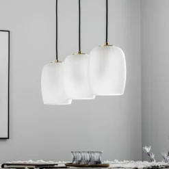 Lucande Taylan hengelampe 3 lyskilder langstrakt