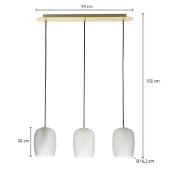 Lucande Taylan hengelampe 3 lyskilder langstrakt