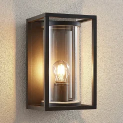 Lucande utendørs vegglampe Brienne, 30 cm, antrasitt, metall