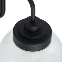 Lucande vegglampe Badolo, svart, glass, 25 cm høy, IP44