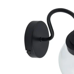 Lucande vegglampe Badolo, svart, glass, 25 cm høy, IP44