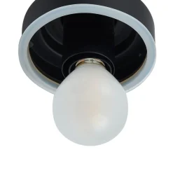 Lucande vegglampe Badolo, svart, glass, 25 cm høy, IP44