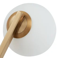 Lucande vegglampe Bidolo, messingfarget, glass, 12 cm, IP44